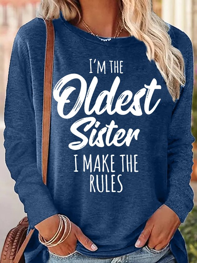 Womens Funny Sister Gift Old Sister Casual Top