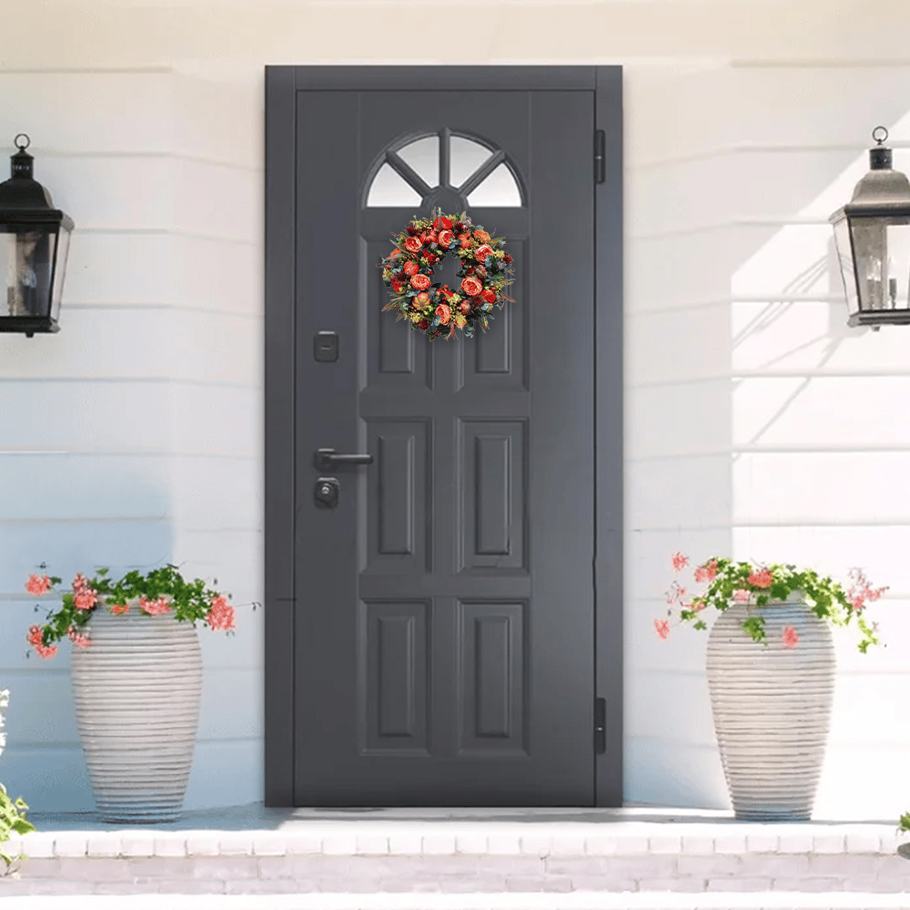 💖Fall Peony And Pumpkin Wreath - Year Round Wreath