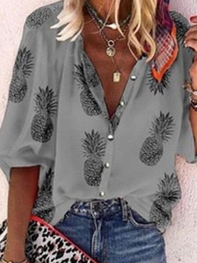 White V Neck Casual Long Sleeve Blouse