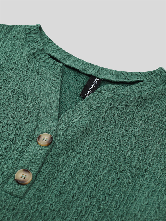 Loose Plain Notched Casual T-Shirt