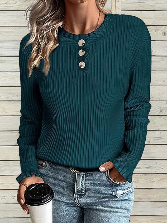 Plain Half Open Collar Casual Shirt