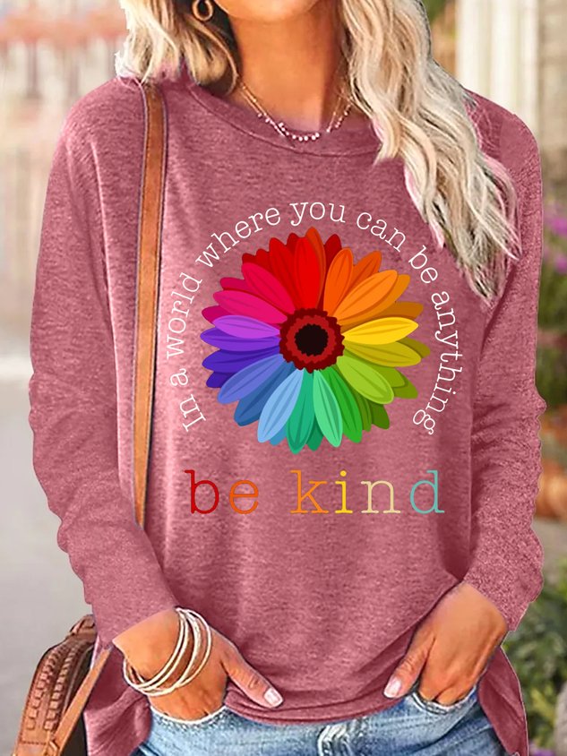 Womens Daisy In A World Where You Can Be Anything Be Kind Vintage Top