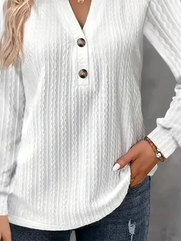 Notched Loose Casual Buttoned Shirt