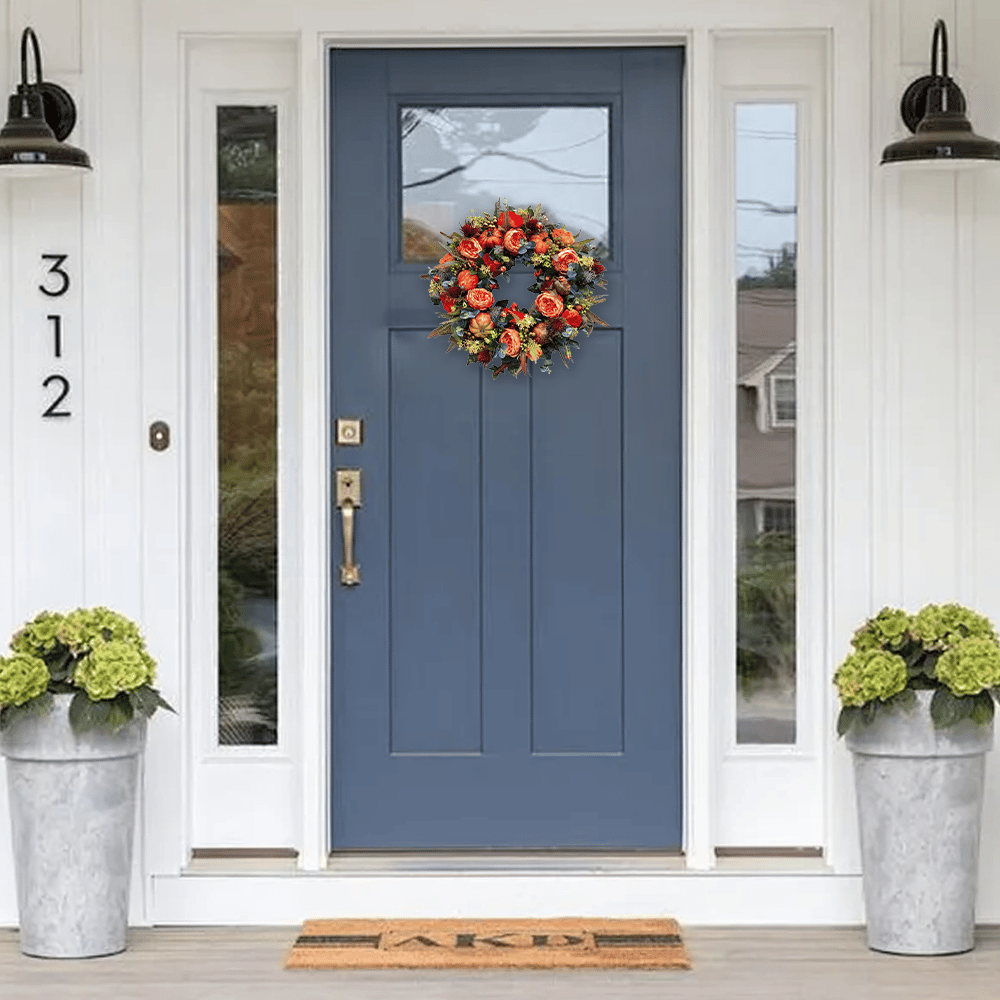 💖Fall Peony And Pumpkin Wreath - Year Round Wreath