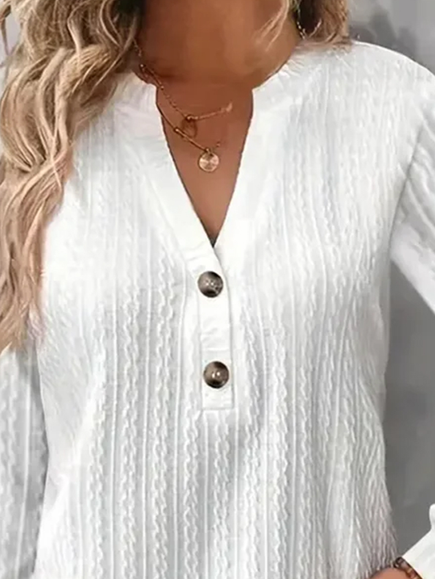Notched Loose Casual Buttoned Shirt