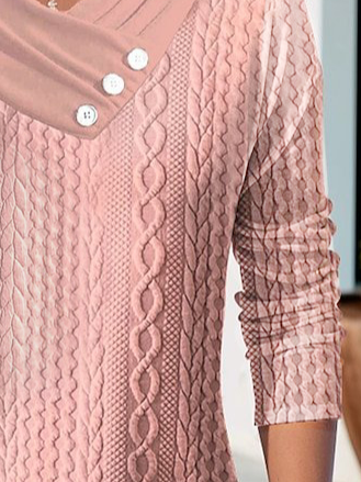 Casual Knitted Buckle Others Shirt