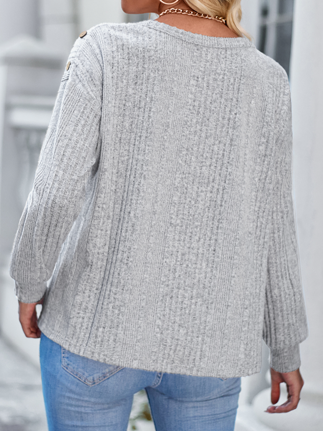 Crew Neck Loose Plain Casual Shirt