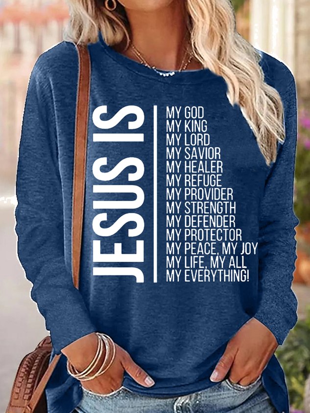 Womens Jesus is my god Crew Neck Top