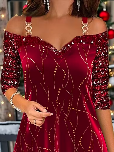 Casual Asymmetrical Glitter Loose Shirt