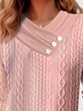 Casual Knitted Buckle Others Shirt
