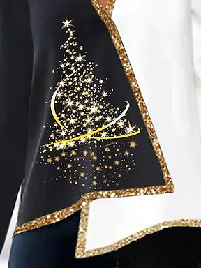 Knitted Christmas V Neck Casual Shirt