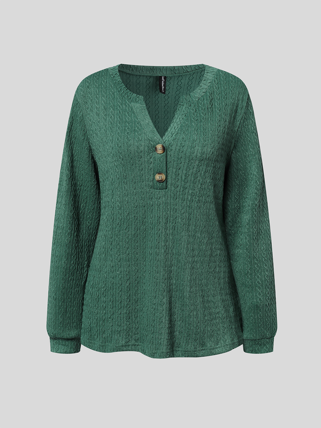 Loose Plain Notched Casual T-Shirt