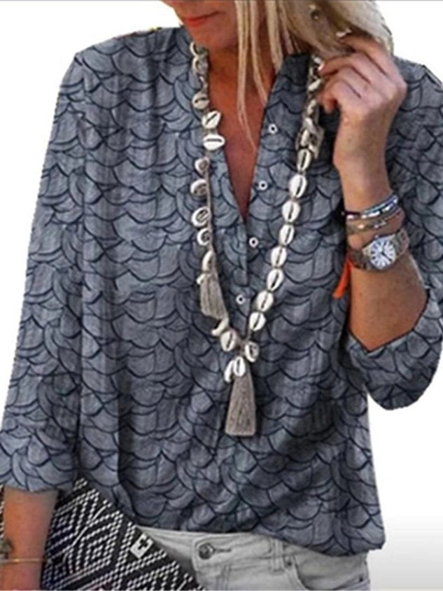 Shirt Collar Long Sleeve T-shirt