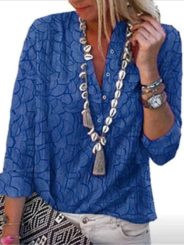 Shirt Collar Long Sleeve T-shirt
