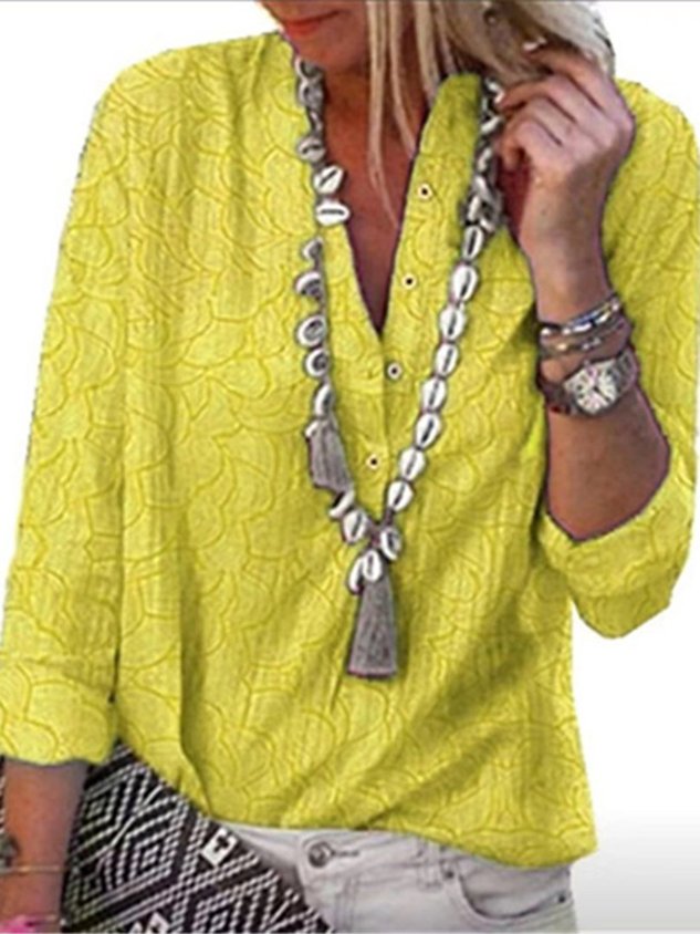 Shirt Collar Long Sleeve T-shirt
